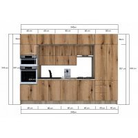 Bucatarie ZONE B 340 FRONT PAL K002 / decor K365